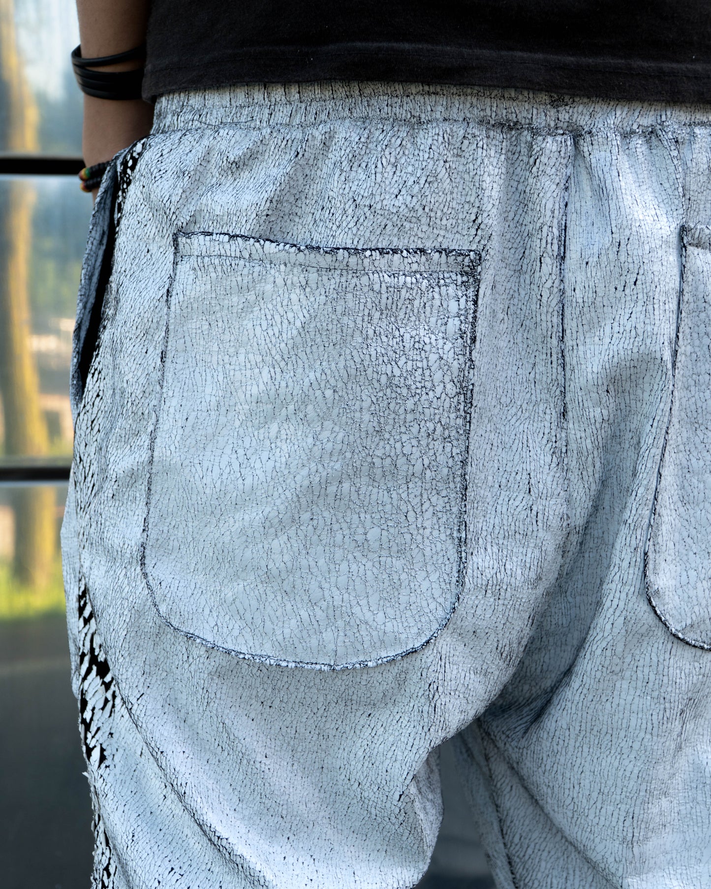 Cracked PU leather trackpants (sample)