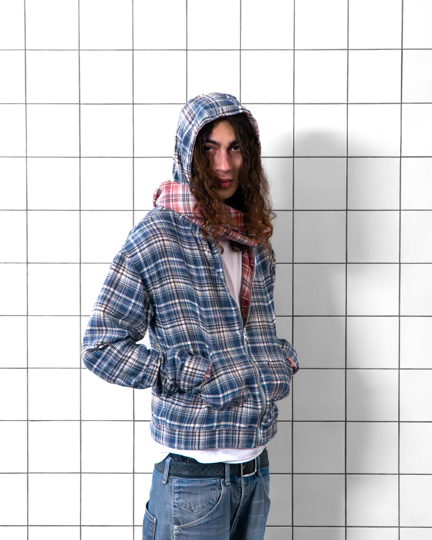 Reversible checkered flanell jacket