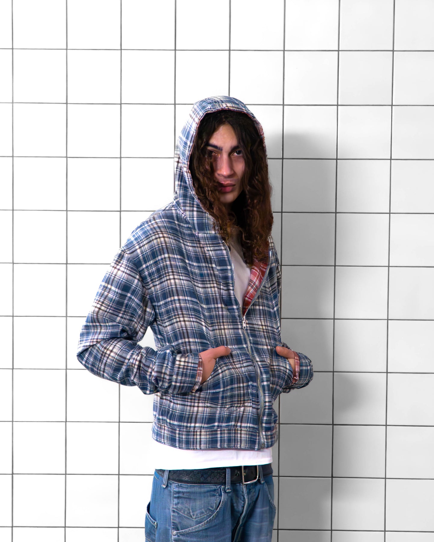 Reversible checkered flanell jacket