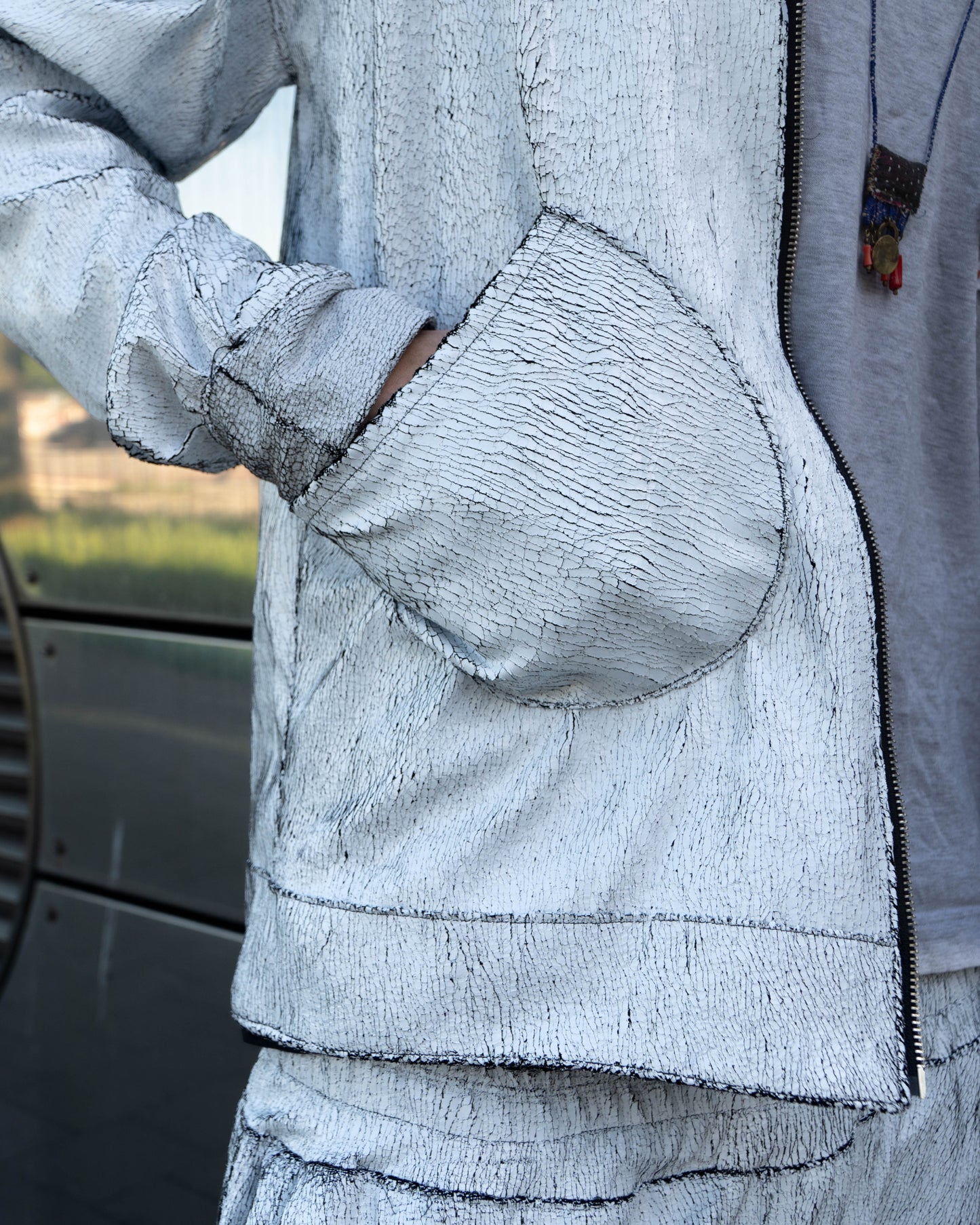Cracked PU leather tracksuit (sample)